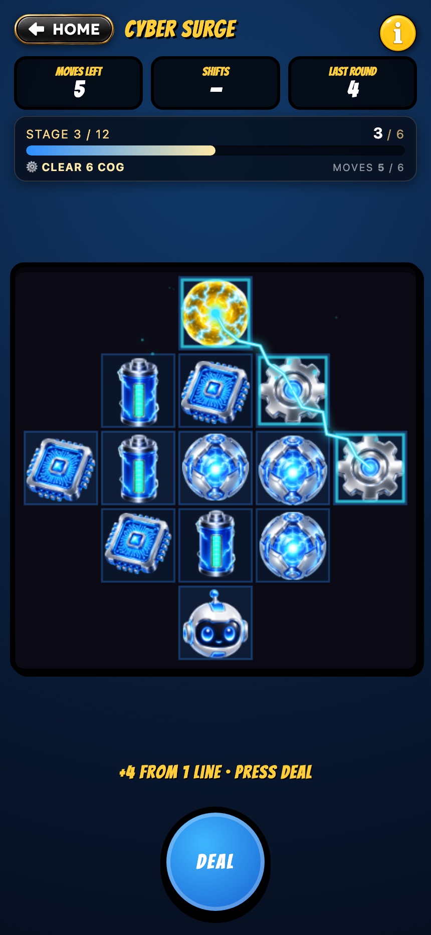 Cyber Surge — shift columns to line symbols up